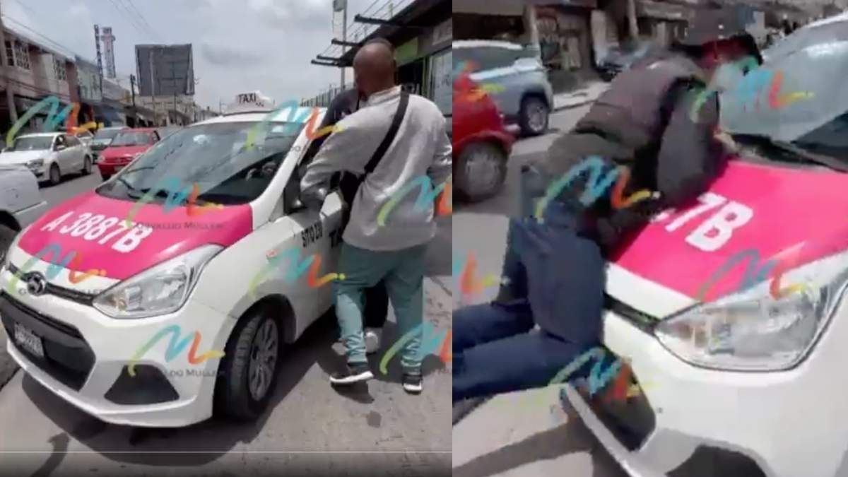 VIDEO Taxi se pone violento tras invadir carril del Mexibús en Ecatepec. Foto: Osvaldo Muller