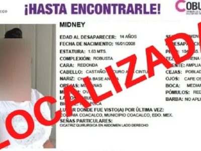 Adolescente raptada en Edomex fue encontrada en CDMX