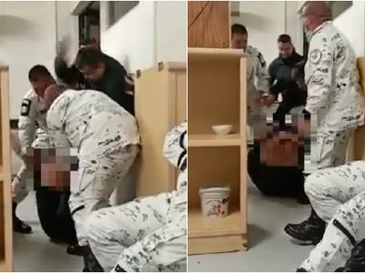 VIDEO Elementos de la Guardia Nacional atacan a nalgadas a compañero