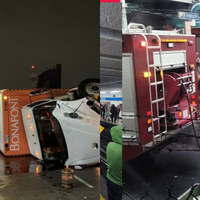 Metro es afectado por camión que volcó en Tlalpan