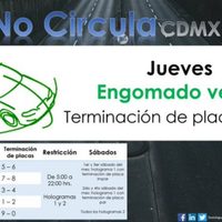 Este jueves 19 de enero estas placas no circulan