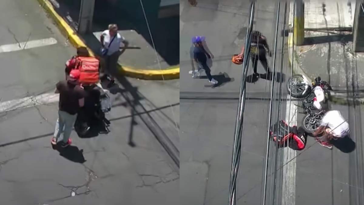 VIDEO Policía detiene a sujetos que asaltaron a repartidor de DiDi. Foto: C5