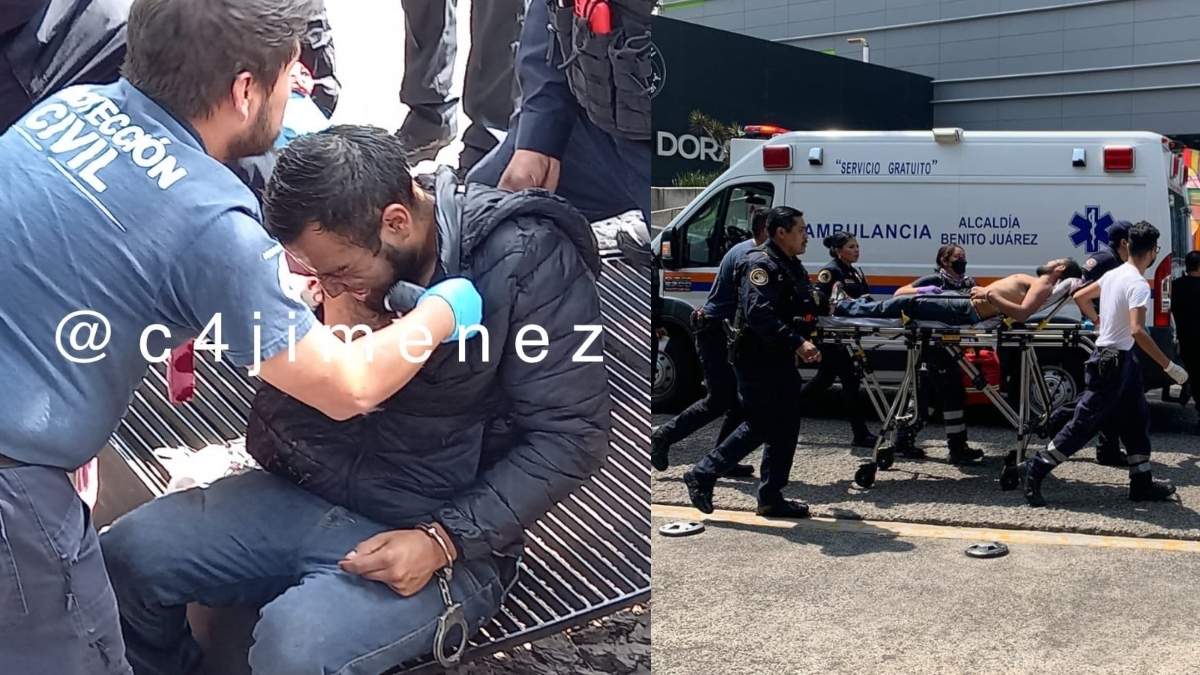 Policía mata a asaltante durante balacera en Plaza Metrópoli Patriotismo. Foto: Carlos Jiménez
