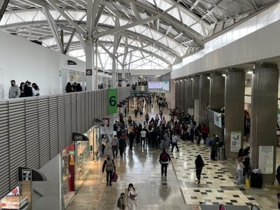 ¡Por poco! Se desprende cancel de cristal en la Terminal 1 del AICM