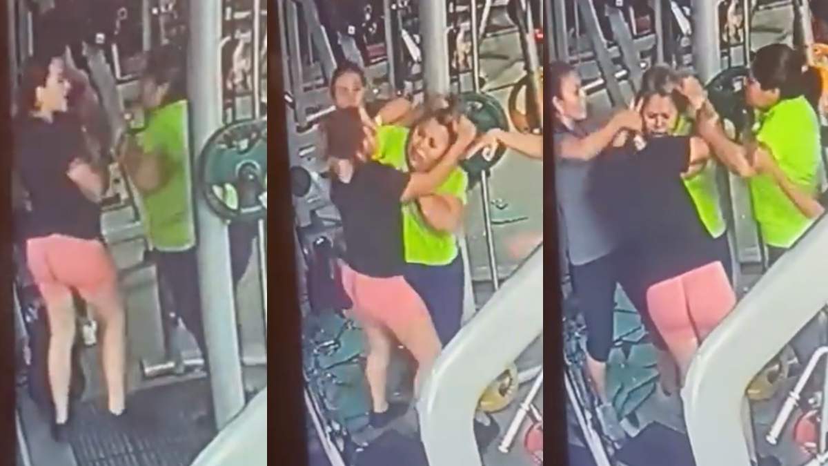 VIDEO Mujeres pelean por una máquina de pesas en gimnasio. Foto: Capturas