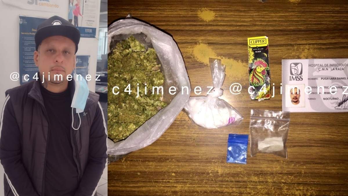 Trabajador del IMSS es detenido por venta de drogas en Hospital La Raza. Foto: Carlos Jiménez