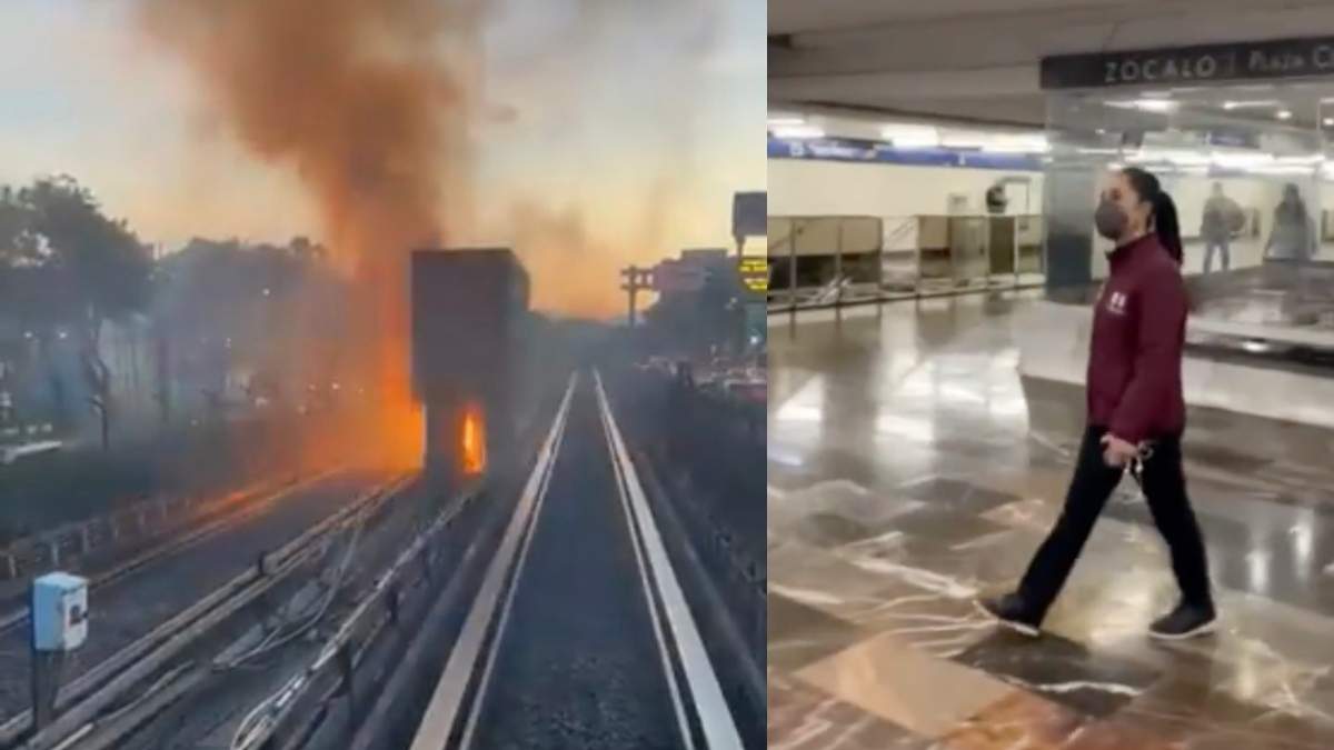 Tras el corto circuito de Línea 2 del Metro, la jefa de Gobierno Claudia Sheinbaum revisó personalmente el funcionamiento. Foto: @Claudiashein