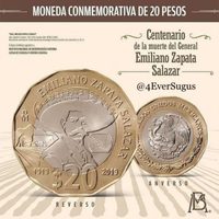 Conoce la moneda de 20 pesos de Zapata que se vende en un millón