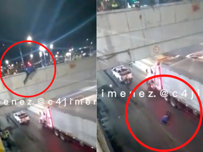 VIDEO Captan suicidio de un hombre a 6 metros de altura en Eje Central