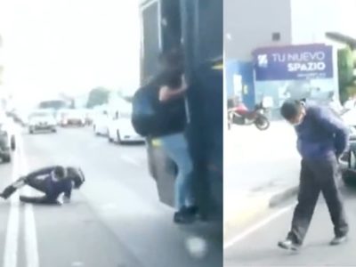 VIDEO Hombre sufre fuerte caída de camión tras explosión del Metro CDMX