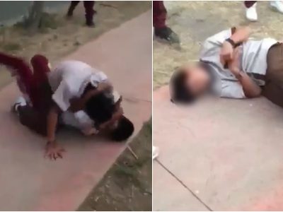 VIDEO Estudiante queda en coma por recibir patada durante pelea
