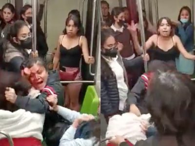 VIDEO Captan fuerte pelea entre mujeres adentro del Metro CDMX