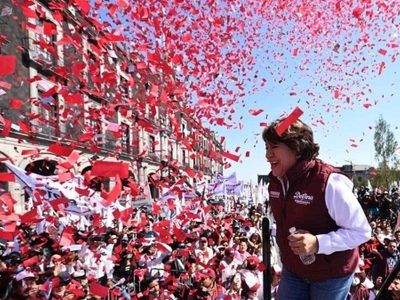 Así fue la vistia de Delfina Gómez a Nezahualcóyotl