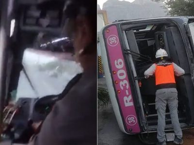 Nuevo León: Así se vio el accidente de camión que se quedó sin frenos