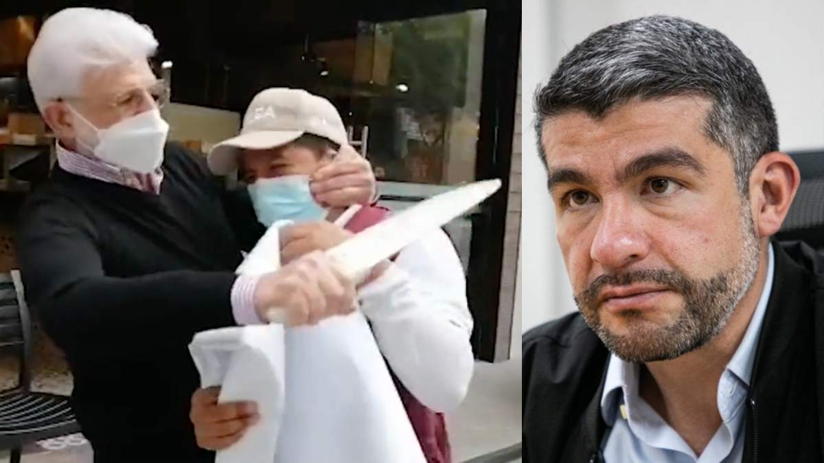 VIDEO Padre de alcalde de Miguel Hidalgo ataca con cuchillo a servidor público. Foto: Captura