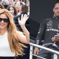 Lewis Hamilton sube al podio en el GP de Gran Bretaña con Shakira en el paddock