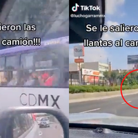 VIDEO Llanta sale volando de un camión de transporte público en Tlalpan