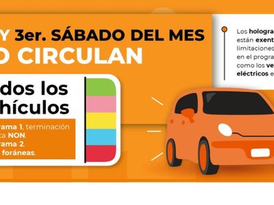 Estas placas son las permitidas para circular este 15 de octubre
