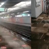 VIDEOS Lluvia provoca inundaciones en la Línea 4 del Metro CDMX