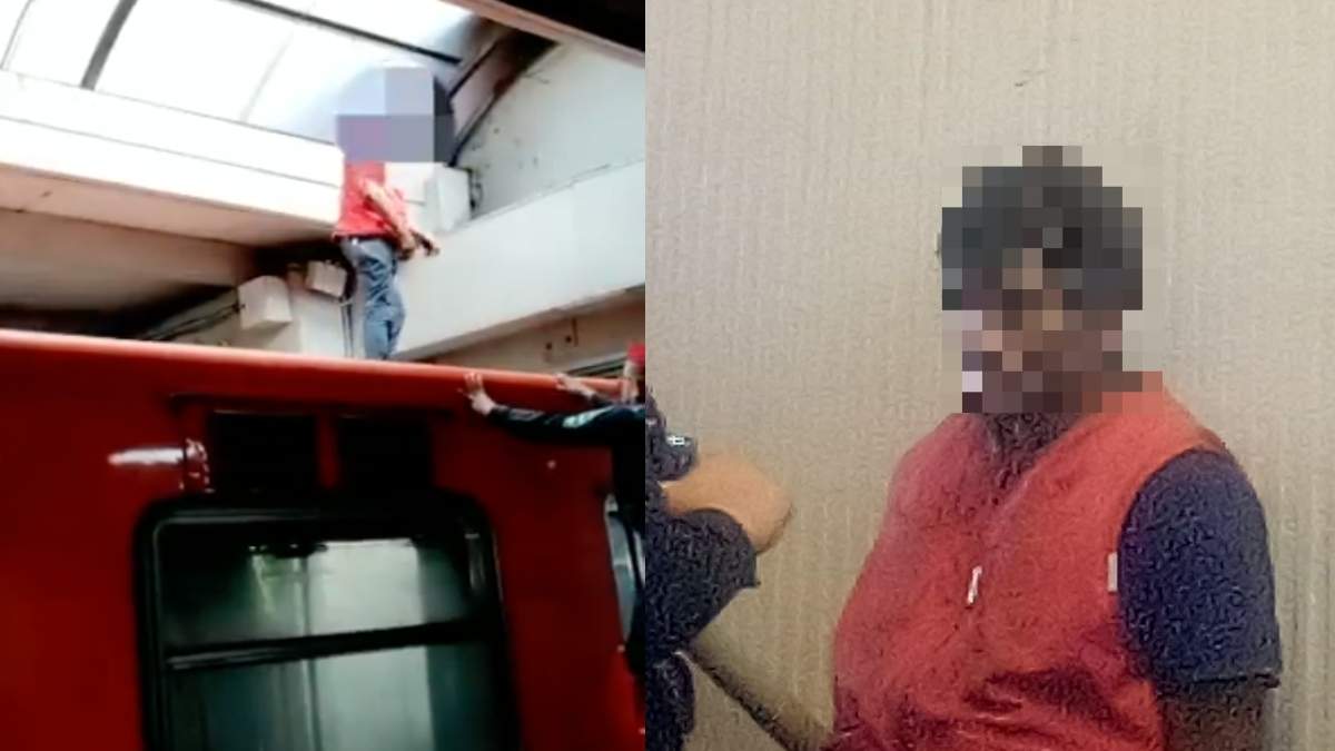 VIDEO Hombre drogado sube al techo del Metro Indios Verdes y casi escapa. Foto: Metro CDMX