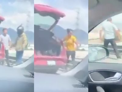 VIDEO Hombre pelea con repartidor y lo avienta de un puente