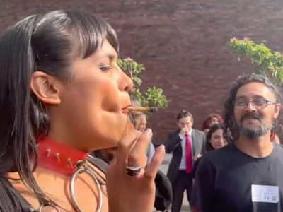 VIDEO ¡Bien verde! Diputada María Clemente fuma mariguana en San Lázaro