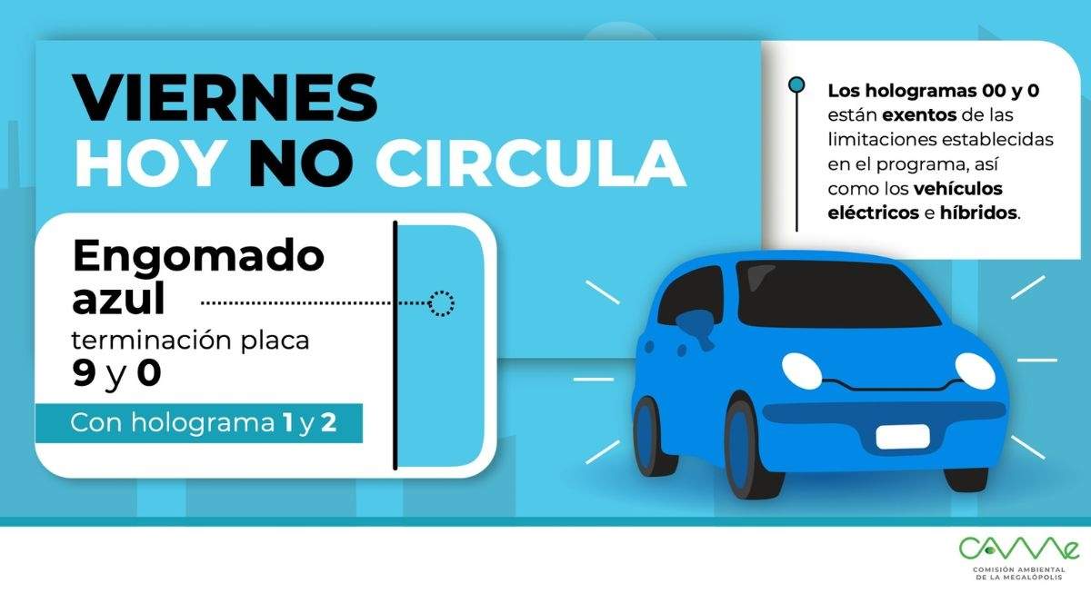Este Hoy No Circula de este viernes 15 de julio que aplica para los siguientes autos