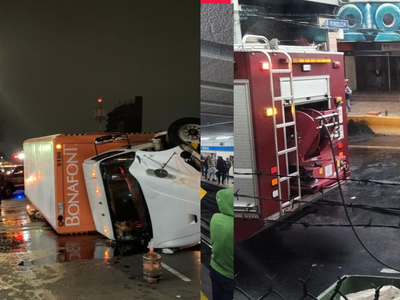 Metro es afectado por camión que volcó en Tlalpan