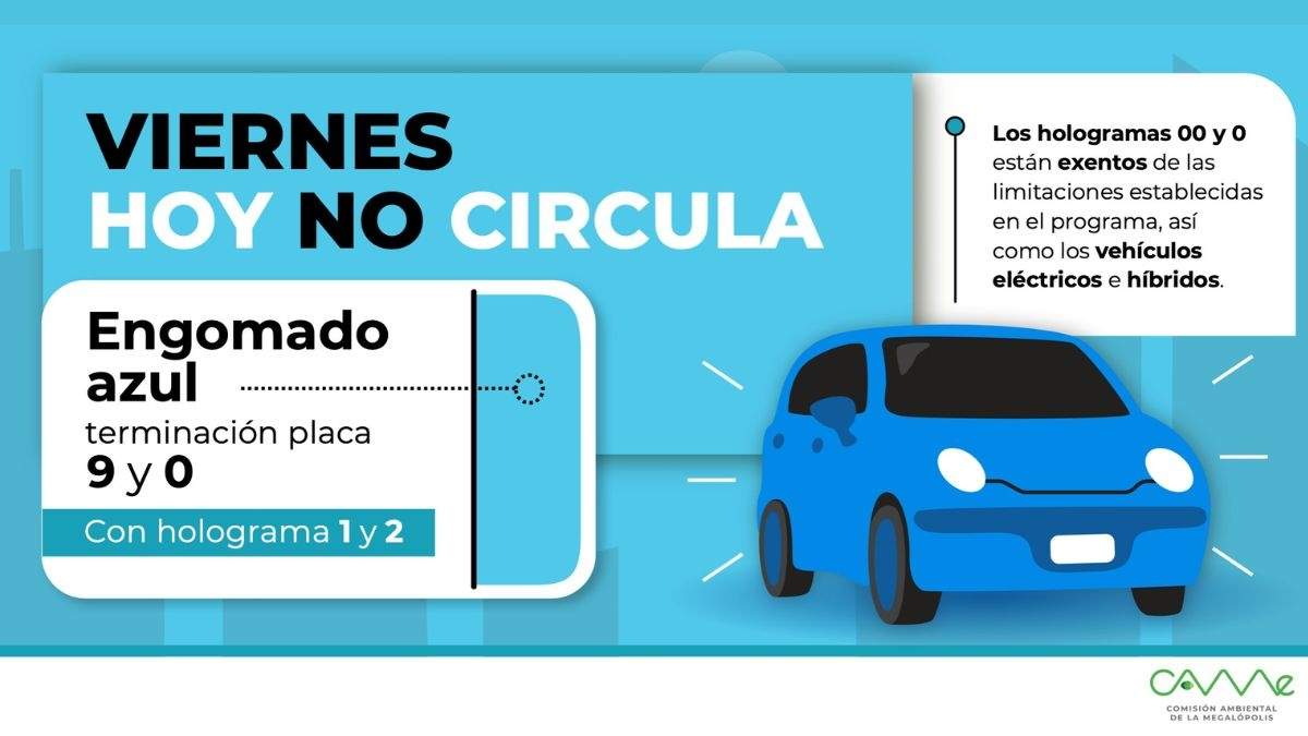 Este viernes estas placas y colores azul no circulan