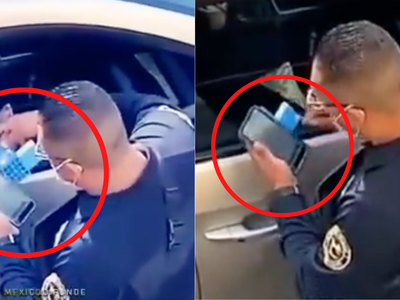 VIDEO ¡El futuro es hoy! Policía de CDMX cobra mordida con tarjeta y terminal