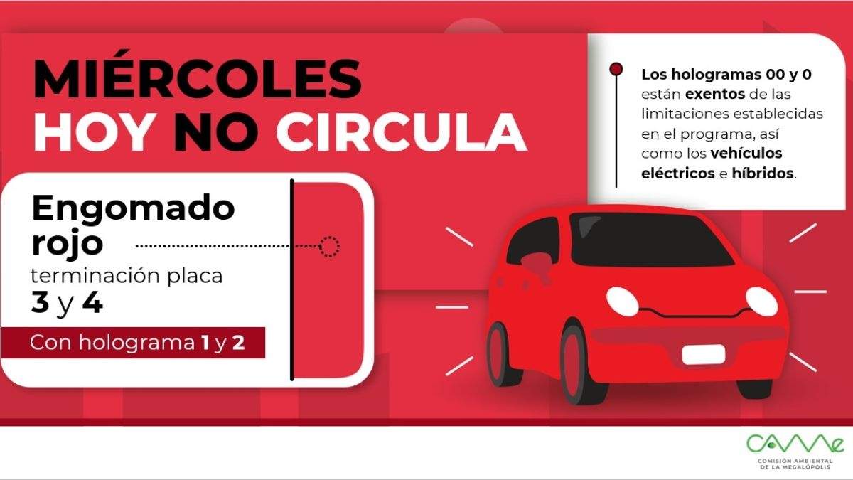 Estos son los hologramas no circulan este miércoles 31 de agosto