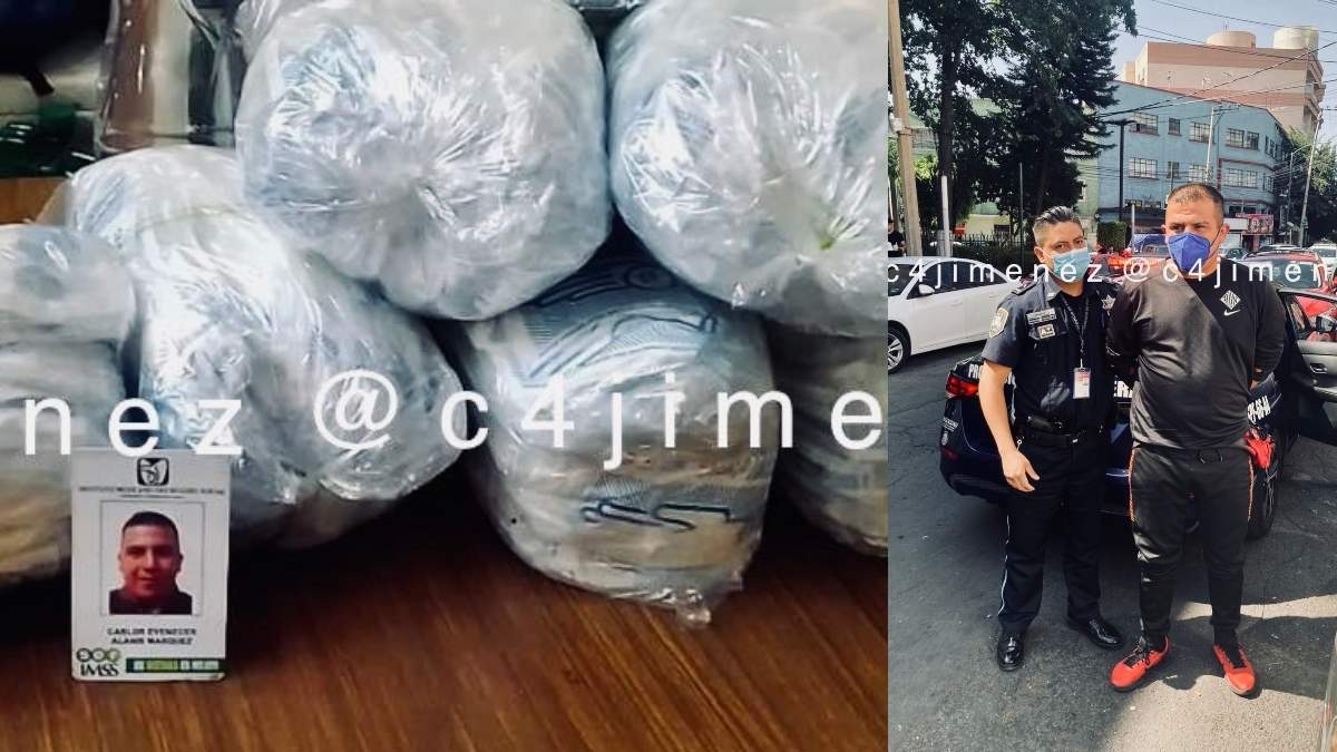 Descubren a otro trabajador del IMSS robando material del Centro Médico. Foto: Carlos Jiménez