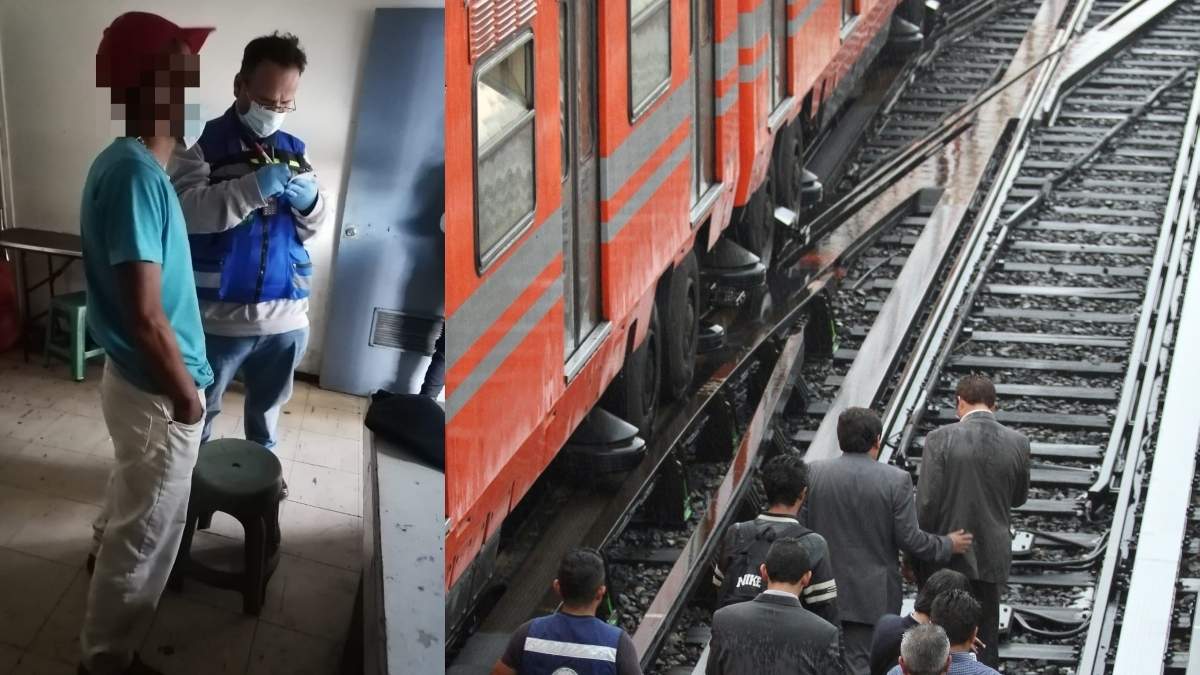 Hombre baja a las vías del Metro Oceanía por su cartera. Foto: Metro CDMX