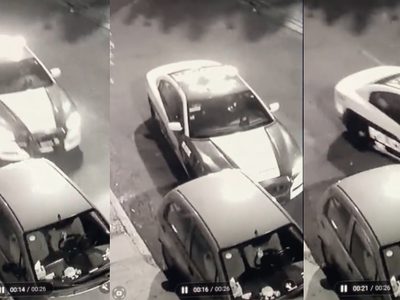VIDEO Patrulla de la Policía CDMX huye tras chocar con auto estacionado