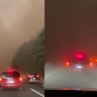 VIDEO Así se vio la tormenta de arena en la carretera México Cuernavaca