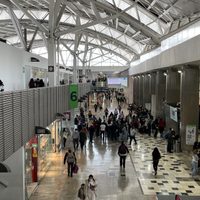 ¡Por poco! Se desprende cancel de cristal en la Terminal 1 del AICM