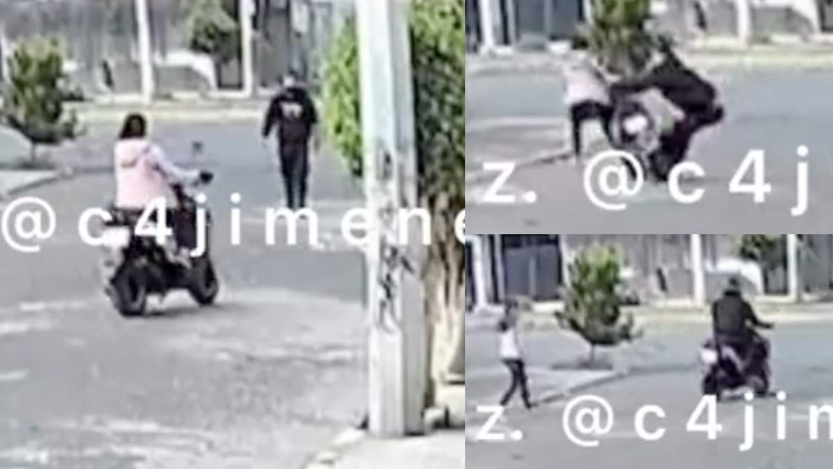 VIDEO Hombre tira a mujer de su motoneta y se la roba en Ecatepec. Foto: Carlos Jiménez