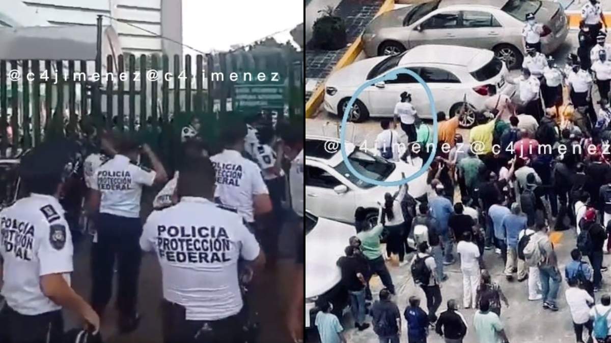 VIDEO Policías se pelean contra trabajadores del Hospital La Raza. Foto: Carlos Jiménez