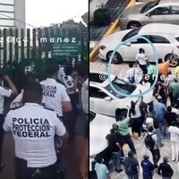VIDEOS Policías se pelean contra trabajadores del Hospital La Raza