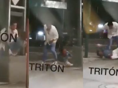 VIDEO Hombre golpea fuertemente a una mujer en Santa María La Ribera
