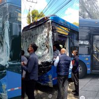 VIDEO Conductor de Trolebús Elevado choca durante capacitación