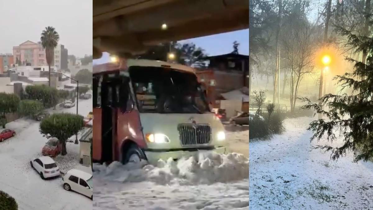 VIDEOS Granizo cubrió el sur de la CDMX. Foto: Capturas de pantalla