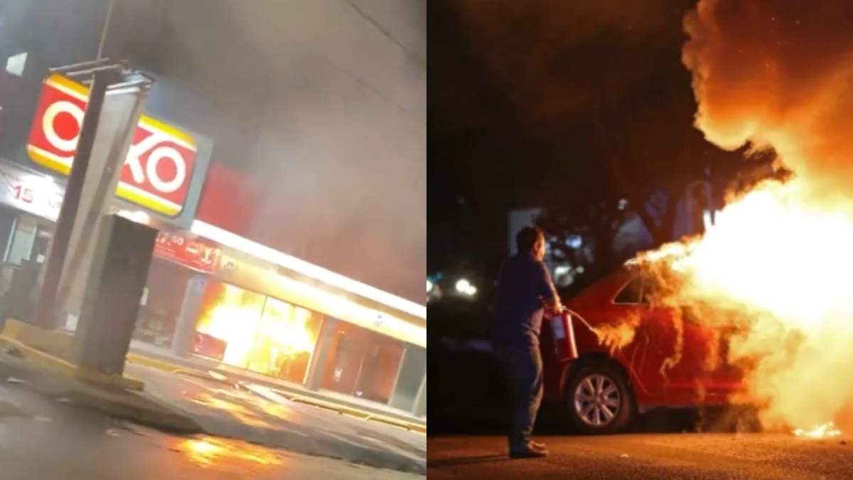 VIDEOS Queman autos y negocios en Guanajuato y Jalisco durante madrugada. Foto: Especial