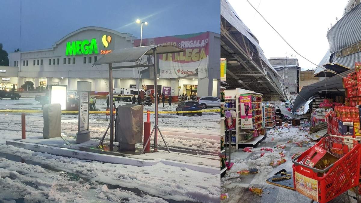 No hubo heridos ni aplastados en Soriana Mixcoac tras caída del techo. Foto: Especial