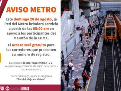 ¿Por qué será gratuito el Metro CDMX en Domingo?