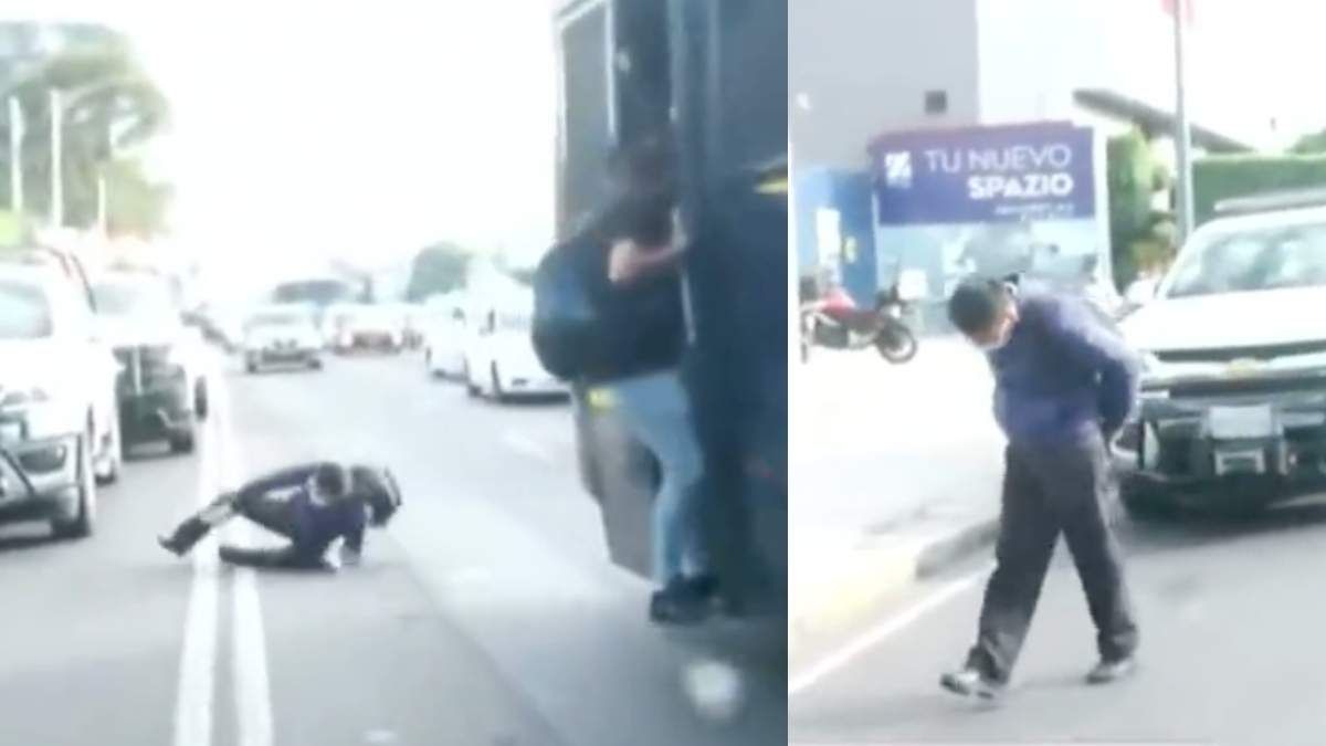 VIDEO Hombre sufre fuerte caída de camión tras explosión del Metro CDMX. Foto: Especial