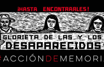 Feministas toman Glorieta de La Palma en memoria de los Desaparecidos