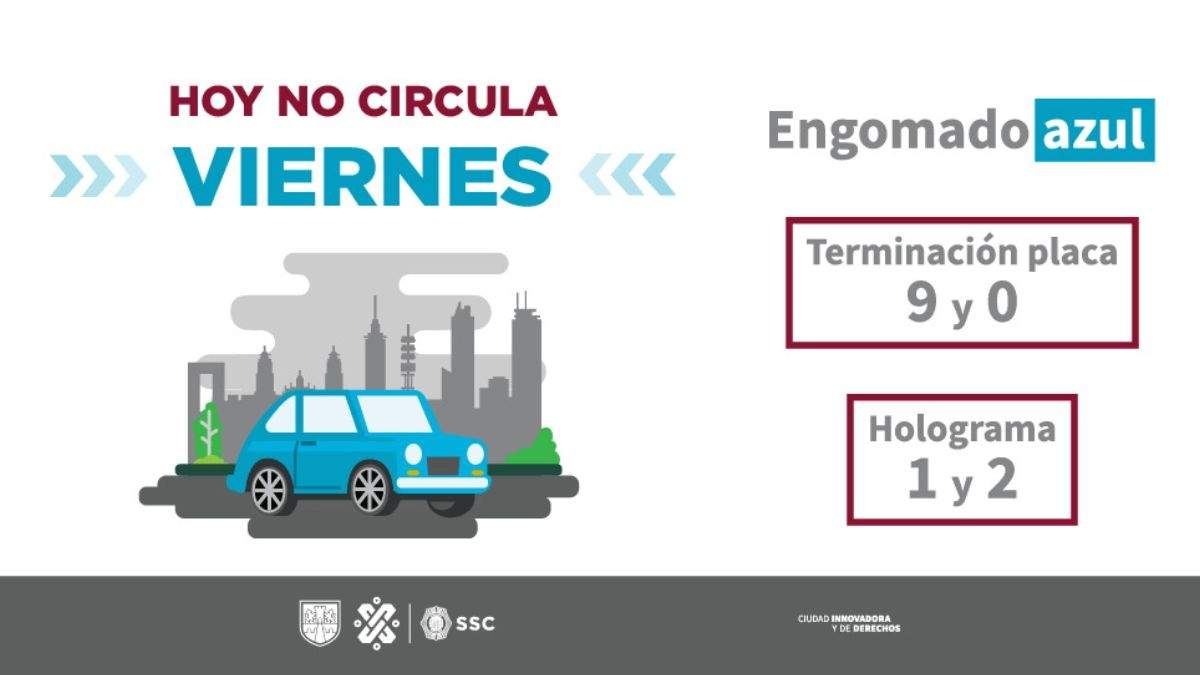 Este viernes estas placas no pueden estar en circulación hasta las 10 de la noche