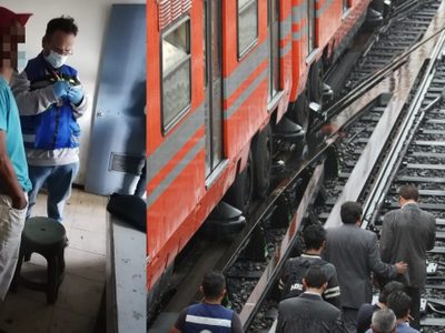 Hombre baja a las vías del Metro Oceanía por su cartera