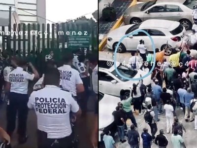 VIDEOS Policías se pelean contra trabajadores del Hospital La Raza